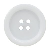 Botón blanco clásico de 4 agujeros fabricado en poliéster.