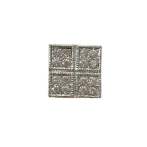 Botón plateado cuadrado