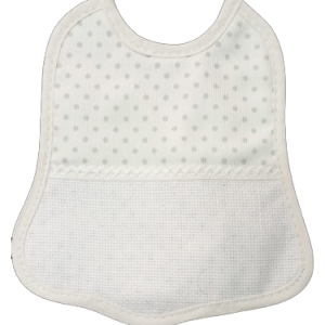 Babero Blanco con Detalles de Punto Verde – Comodidad y Estilo para tu Pequeño